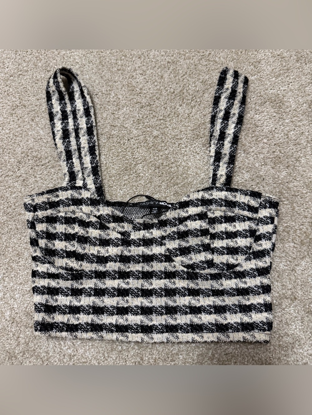 NWT Fashion Nova tweed crop top, XS